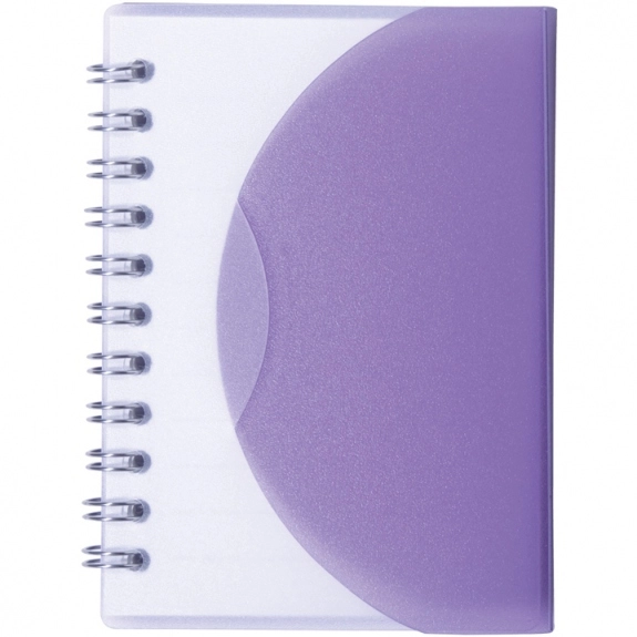 Translucent-Purple Small Spiral Curve Custom Notebook - 3.25"w x 4.25"h