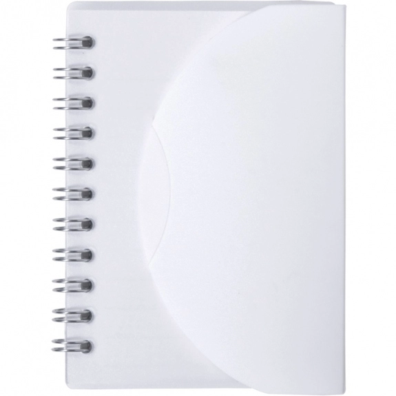 White Small Spiral Curve Custom Notebook - 3.25"w x 4.25"h