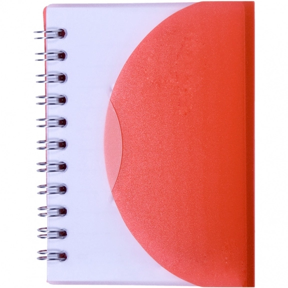 Translucent-Red Small Spiral Curve Custom Notebook - 3.25"w x 4.25"h