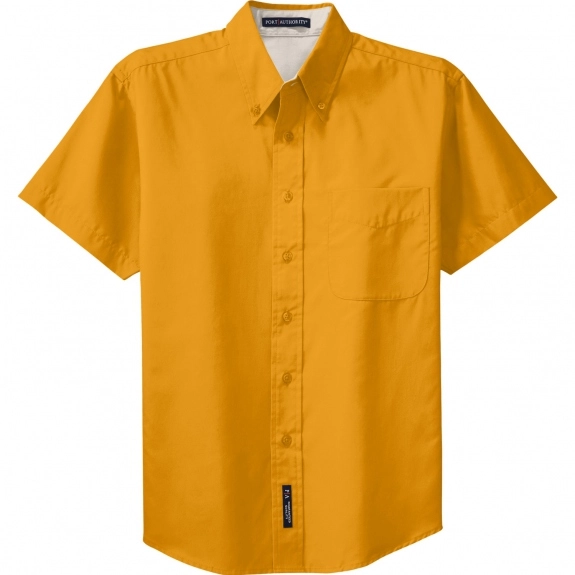Athletic Gold/Stone Port Authority Short Sleeve Easy Care Custom Shirt 