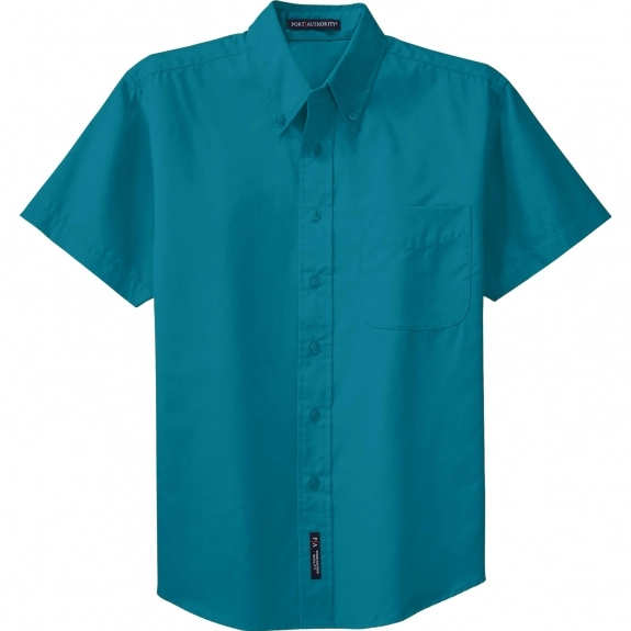 Teal Port Authority Short Sleeve Easy Care Custom Shirt 