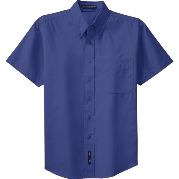 Mediterranean Blue Port Authority Short Sleeve Easy Care Custom Shirt 