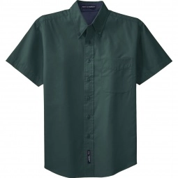 Dark Green/Navy Port Authority Short Sleeve Easy Care Custom Shirt 