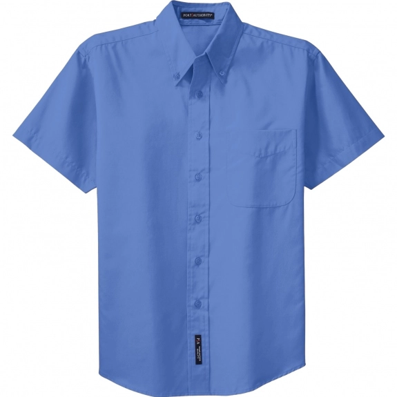 Ultramarine Blue Port Authority Short Sleeve Easy Care Custom Shirt 