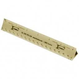 Gold Hollow Triangular Architect Scale Customized Rulers - 6"