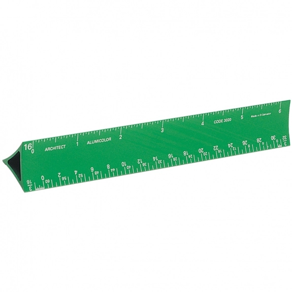 Green Hollow Triangular Architect Scale Customized Rulers - 6"