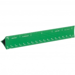 Green Hollow Triangular Architect Scale Customized Rulers - 6"