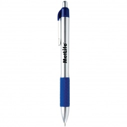 Dark Blue MaxGlide Click Chrome Custom Pens w/ Rubber Grip