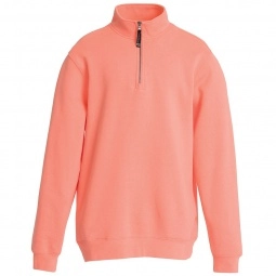 Bright Coral Charles River Crosswind Quarter Zip Custom Sweatshirts