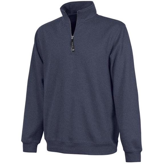 Navy Heather Charles River Crosswind Quarter Zip Custom Sweatshirts