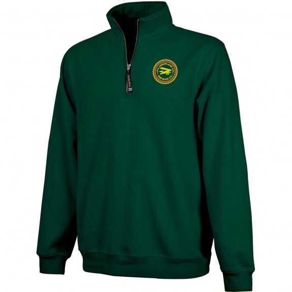 Forest Green Charles River Crosswind Quarter Zip Custom Sweatshirts