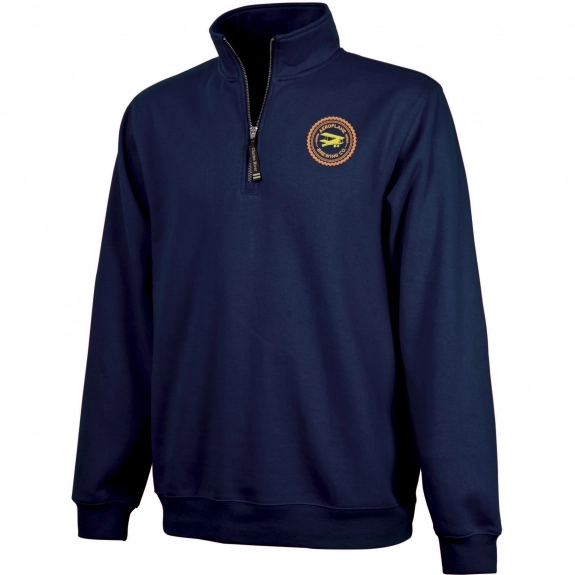 Navy Charles River Crosswind Quarter Zip Custom Sweatshirts