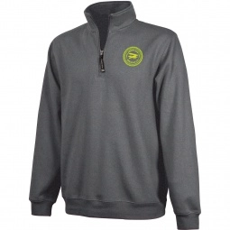 Dark Charcoal Heather Charles River Crosswind Quarter Zip Custom Sweatshirt