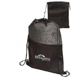 Heathered Non-Woven Custom Drawstring Backpack - 12.93"w x 16.56"h