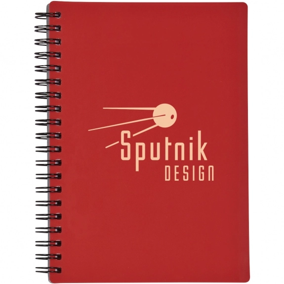 Red - Rubberized Spiral Bound Custom Notebook