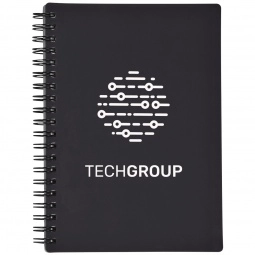 Black - Rubberized Spiral Bound Custom Notebook