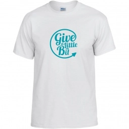 White Gildan DryBlend 50/50 Logo T-Shirt - White
