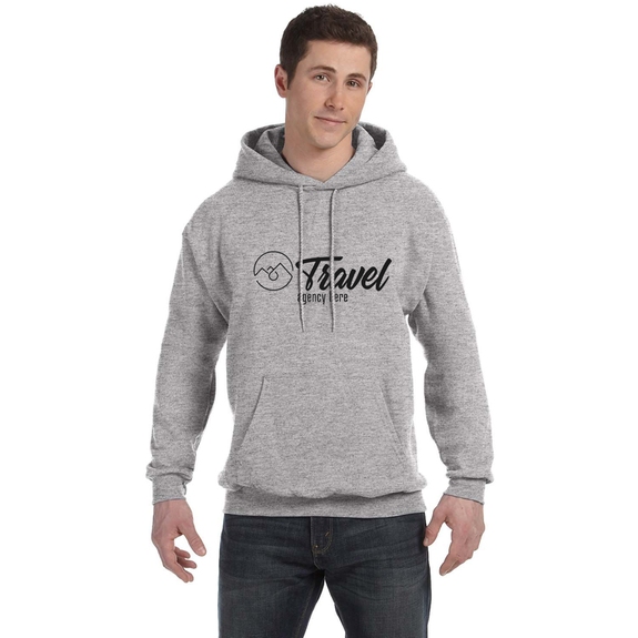 Light Steel - Hanes Ecosmart Custom Hooded Sweatshirt - Unisex
