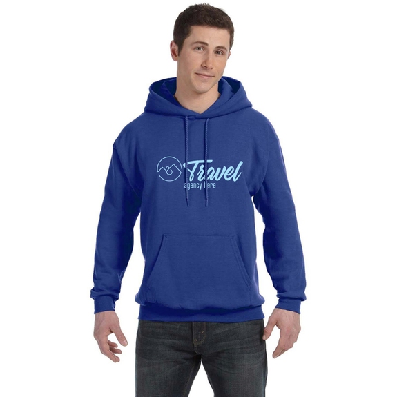 Deep Royal - Hanes Ecosmart Custom Hooded Sweatshirt - Unisex