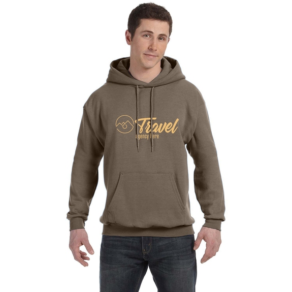 Army Brown - Hanes Ecosmart Custom Hooded Sweatshirt - Unisex