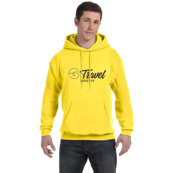 Yellow - Hanes Ecosmart Custom Hooded Sweatshirt - Unisex
