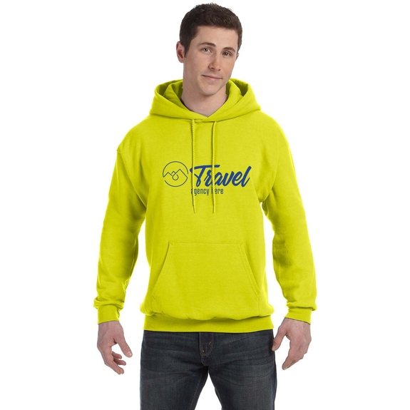 Safety Green - Hanes Ecosmart Custom Hooded Sweatshirt - Unisex