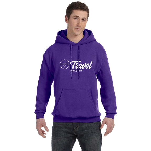 Purple - Hanes Ecosmart Custom Hooded Sweatshirt - Unisex
