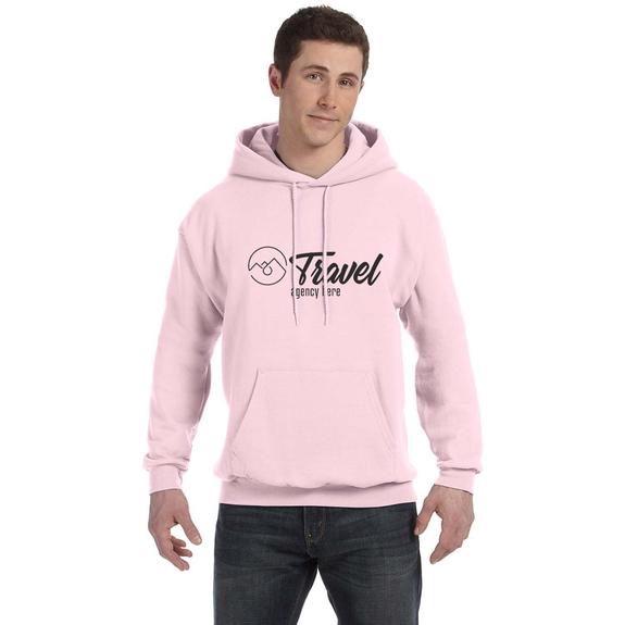 Pale Pink - Hanes Ecosmart Custom Hooded Sweatshirt - Unisex