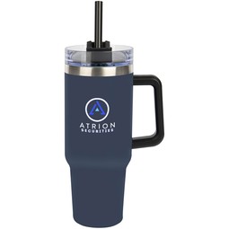Navy blue - Full Color Intrepid Stainless Steel Logo Tumbler w/ Handle - 40