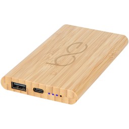 Laser Engraved Bamboo Type-C Custom Power Bank - 5000 mAh