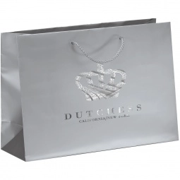 Silver Matte Laminated Finish Shopping Promotional Tote Bag