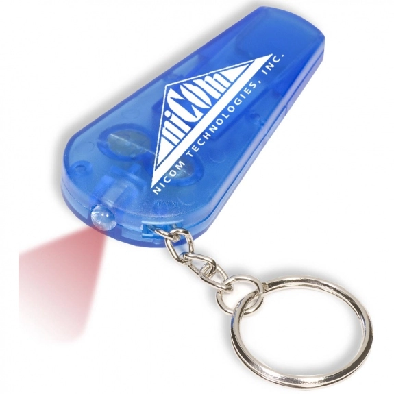 Translucent Blue Light n' Whistle Custom Keychain