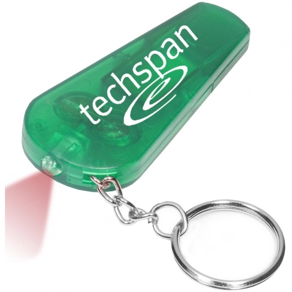 Translucent Green Light n' Whistle Custom Keychain