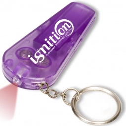 Translucent Purple Light n' Whistle Custom Keychain