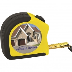 Yellow Full Color 25 Foot Gripper Promotional Tape Measure - 25'