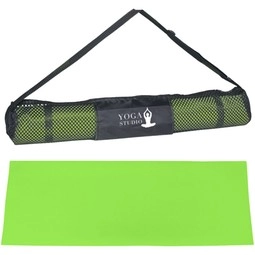 Green Custom Yoga Mats w/ Mesh Carrying Case