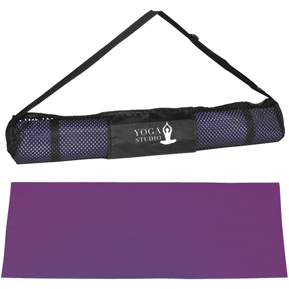 Purple Custom Yoga Mats w/ Mesh Carrying Case