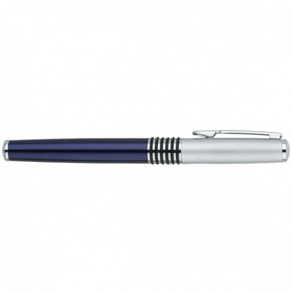 blue Bande Promotional Rollerball Pen w/Rubber Accents