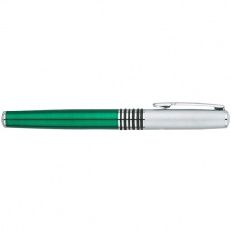 Green Bande Promotional Rollerball Pen w/Rubber Accents