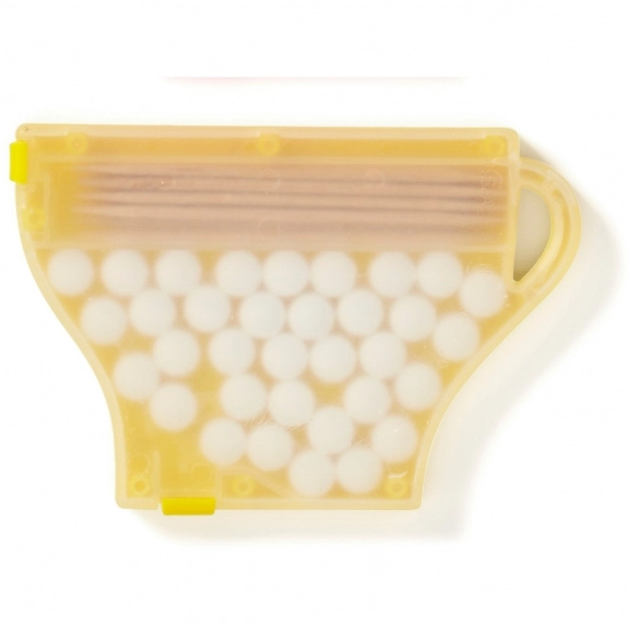 Yellow Custom Mints and Toothpick Dispenser - Coffee Cup
