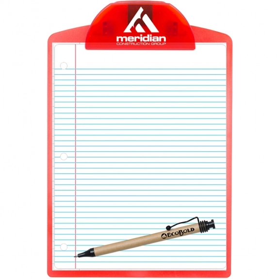 Translucent Red Letter Sized Custom Clipboard