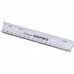Silver Hollow Triangular Engineer Scale Customized Rulers - 6"