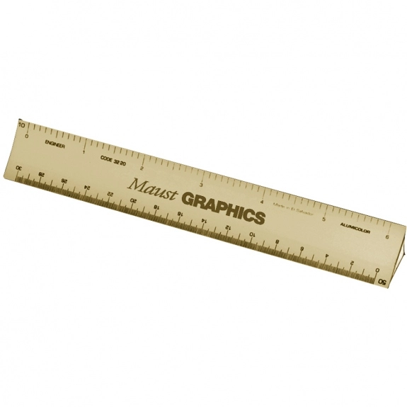 Gold Hollow Triangular Engineer Scale Customized Rulers - 6"