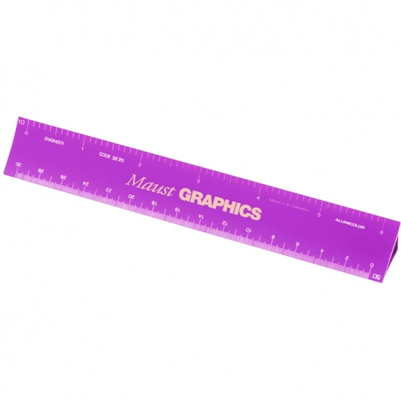 Purple Hollow Triangular Engineer Scale Customized Rulers - 6"
