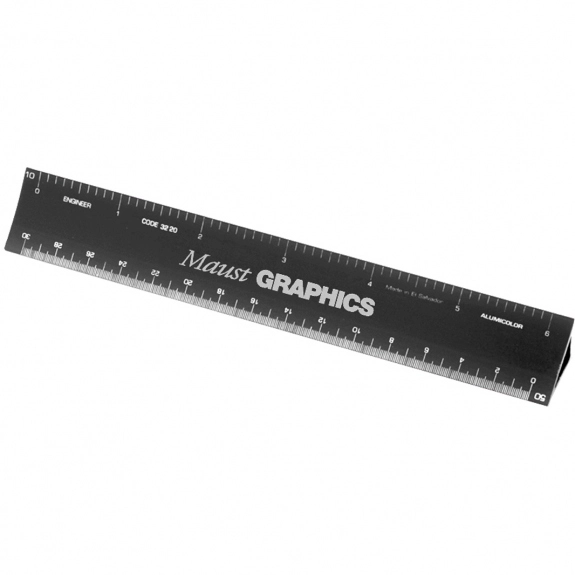 Black Hollow Triangular Engineer Scale Customized Rulers - 6"