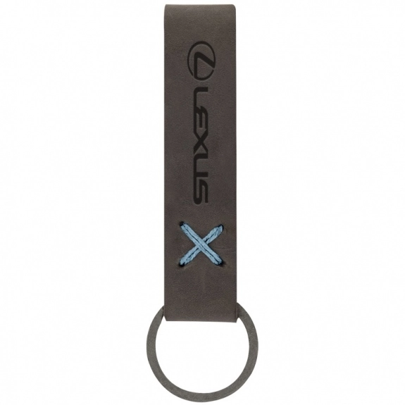 Slate - Traverse Leather Loop Custom Keychain