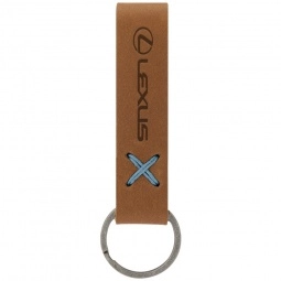 Tan - Traverse Leather Loop Custom Keychain