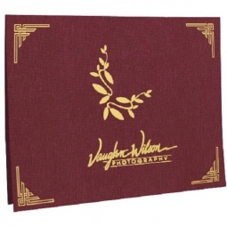 Burgundy Linen Custom Certificate Folder - 11.75"w x 9.25"h