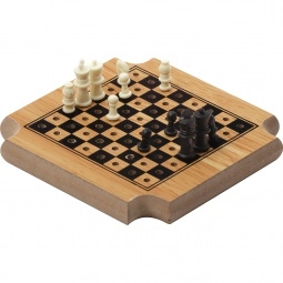 Chess - 4 Piece Wood Game Custom Coaster Set
