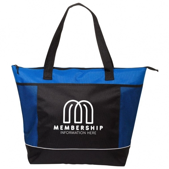 Blue Insulated Promotional Cooler Tote Bag - 22"w x 16"h x 7.5"d